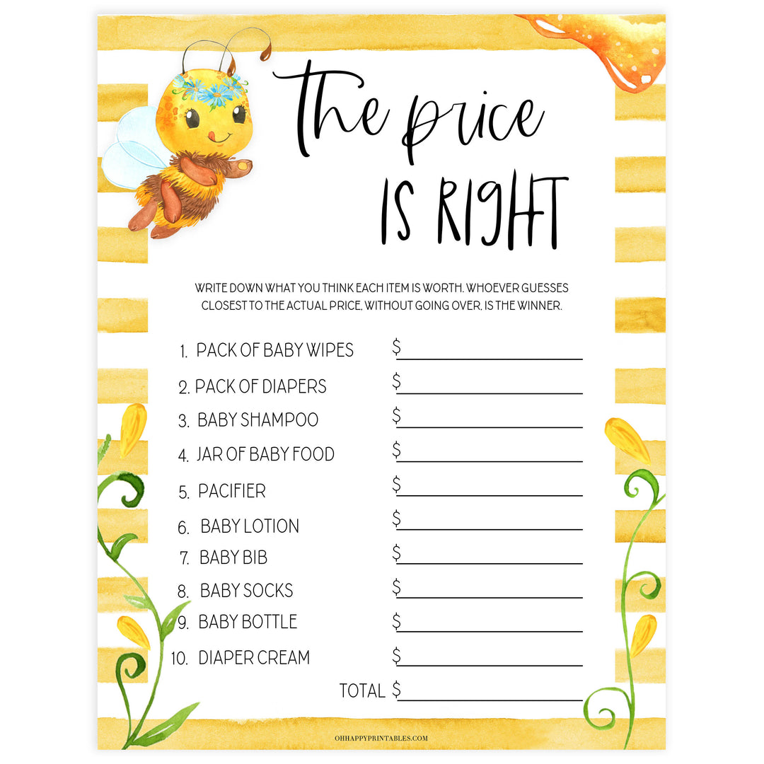 price is right game, baby price is right, Printable baby shower games, mommy bee fun baby games, baby shower games, fun baby shower ideas, top baby shower ideas, mommy to bee baby shower, friends baby shower ideas