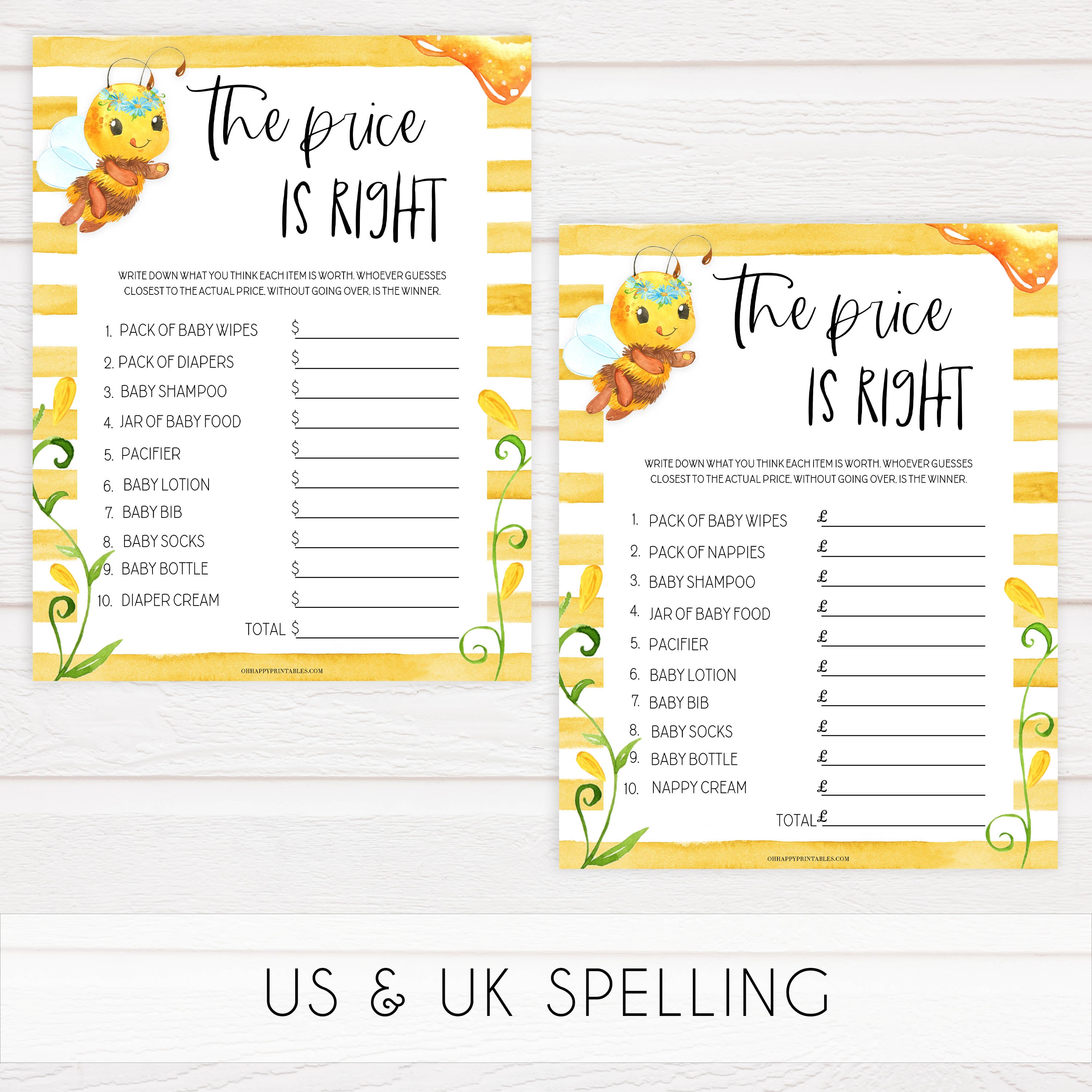 price is right game, baby price is right, Printable baby shower games, mommy bee fun baby games, baby shower games, fun baby shower ideas, top baby shower ideas, mommy to bee baby shower, friends baby shower ideas