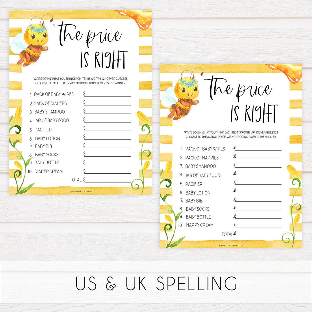 price is right game, baby price is right, Printable baby shower games, mommy bee fun baby games, baby shower games, fun baby shower ideas, top baby shower ideas, mommy to bee baby shower, friends baby shower ideas