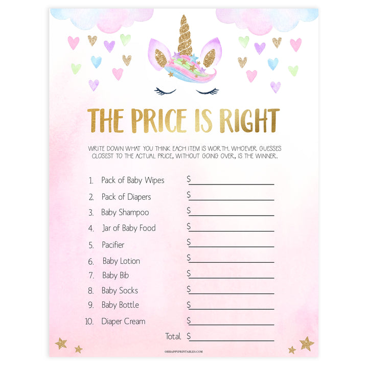 price is right baby game, Printable baby shower games, unicorn baby games, baby shower games, fun baby shower ideas, top baby shower ideas, unicorn baby shower, baby shower games, fun unicorn baby shower ideas