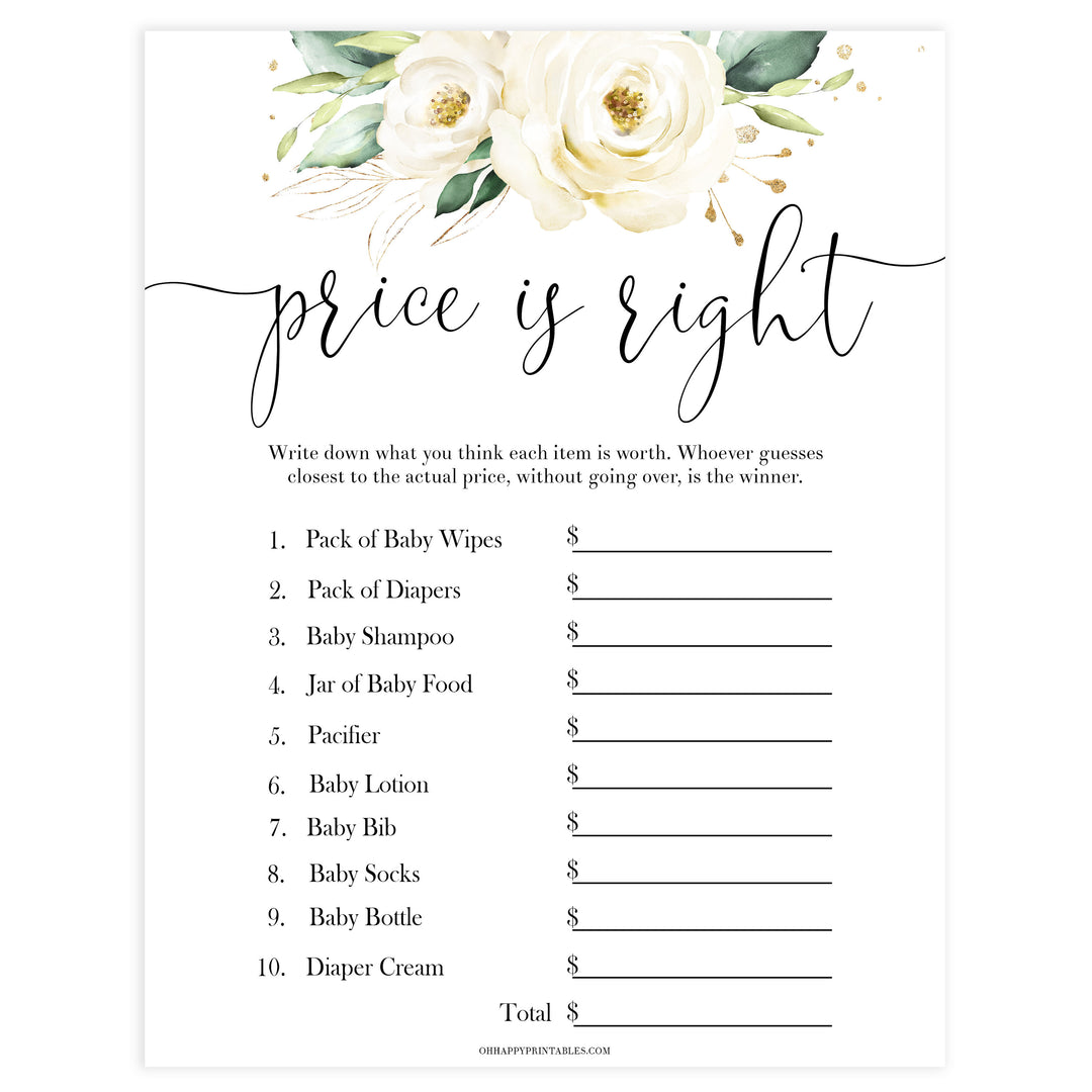baby shower price is right game, Printable baby shower games, shite floral baby games, baby shower games, fun baby shower ideas, top baby shower ideas, floral baby shower, baby shower games, fun floral baby shower ideas