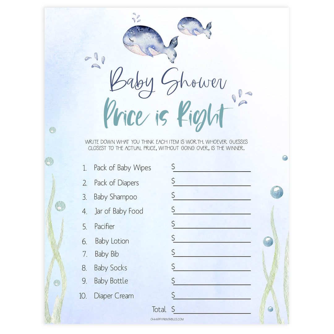 price is right baby shower game, Printable baby shower games, whale baby games, baby shower games, fun baby shower ideas, top baby shower ideas, whale baby shower, baby shower games, fun whale baby shower ideas