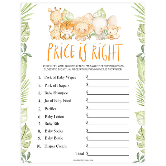 baby shower price is right game, baby price is right, Printable baby shower games, safari animals baby games, baby shower games, fun baby shower ideas, top baby shower ideas, safari animals baby shower, baby shower games, fun baby shower ideas