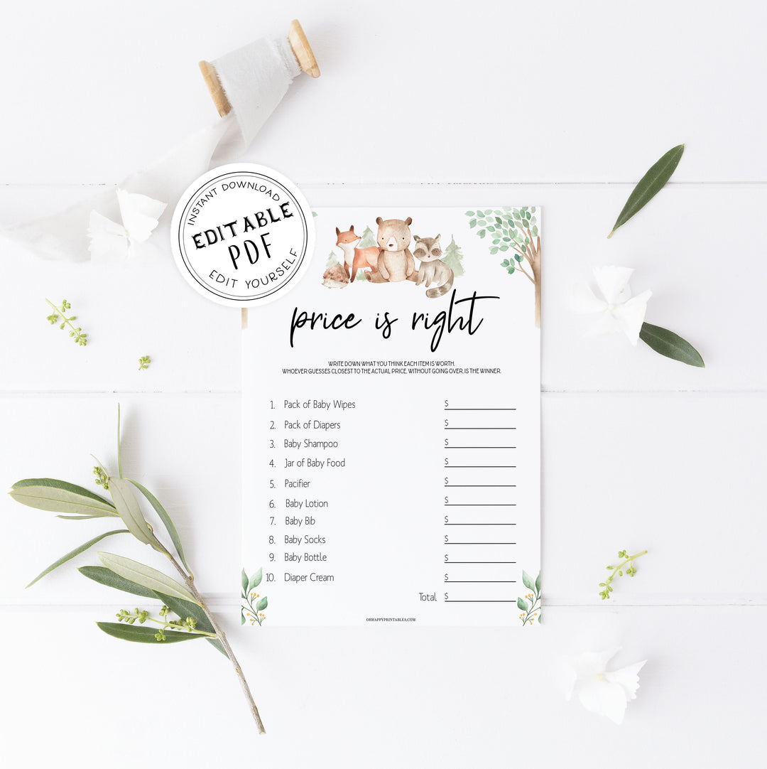 price is right baby shower game, Printable baby shower games, woodland animals baby games, baby shower games, fun baby shower ideas, top baby shower ideas, woodland baby shower, baby shower games, fun woodland animals baby shower ideas