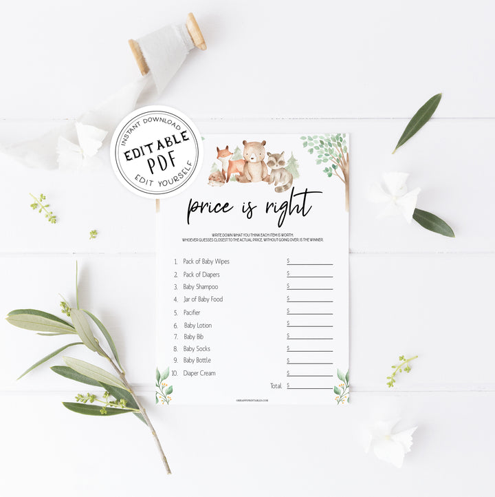 price is right baby shower game, Printable baby shower games, woodland animals baby games, baby shower games, fun baby shower ideas, top baby shower ideas, woodland baby shower, baby shower games, fun woodland animals baby shower ideas