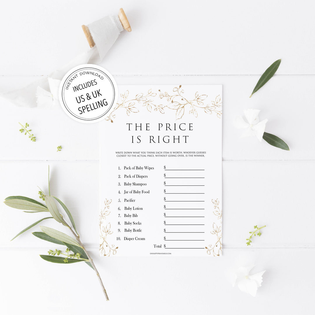 the price is right baby shower games, Printable baby shower games, gold leaf baby games, baby shower games, fun baby shower ideas, top baby shower ideas, gold leaf baby shower, baby shower games, fun gold leaf baby shower ideas