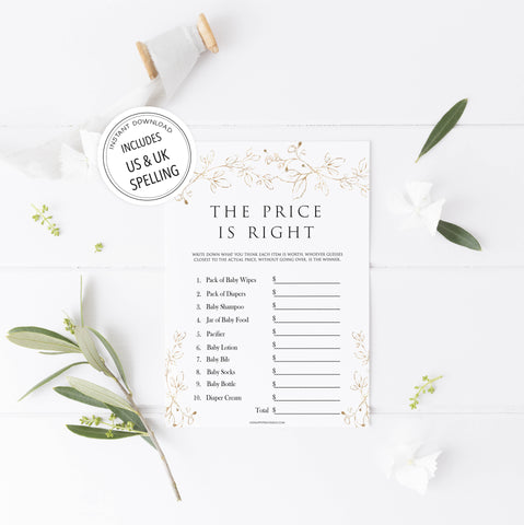 the price is right baby shower games, Printable baby shower games, gold leaf baby games, baby shower games, fun baby shower ideas, top baby shower ideas, gold leaf baby shower, baby shower games, fun gold leaf baby shower ideas