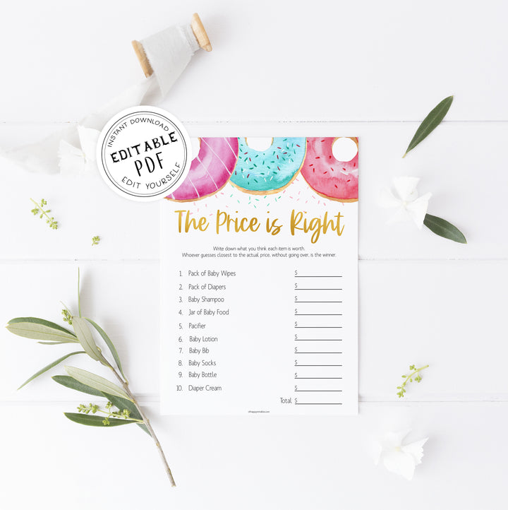 editable baby shower games, the price is right baby game, Printable baby shower games, donut baby games, baby shower games, fun baby shower ideas, top baby shower ideas, donut sprinkles baby shower, baby shower games, fun donut baby shower ideas