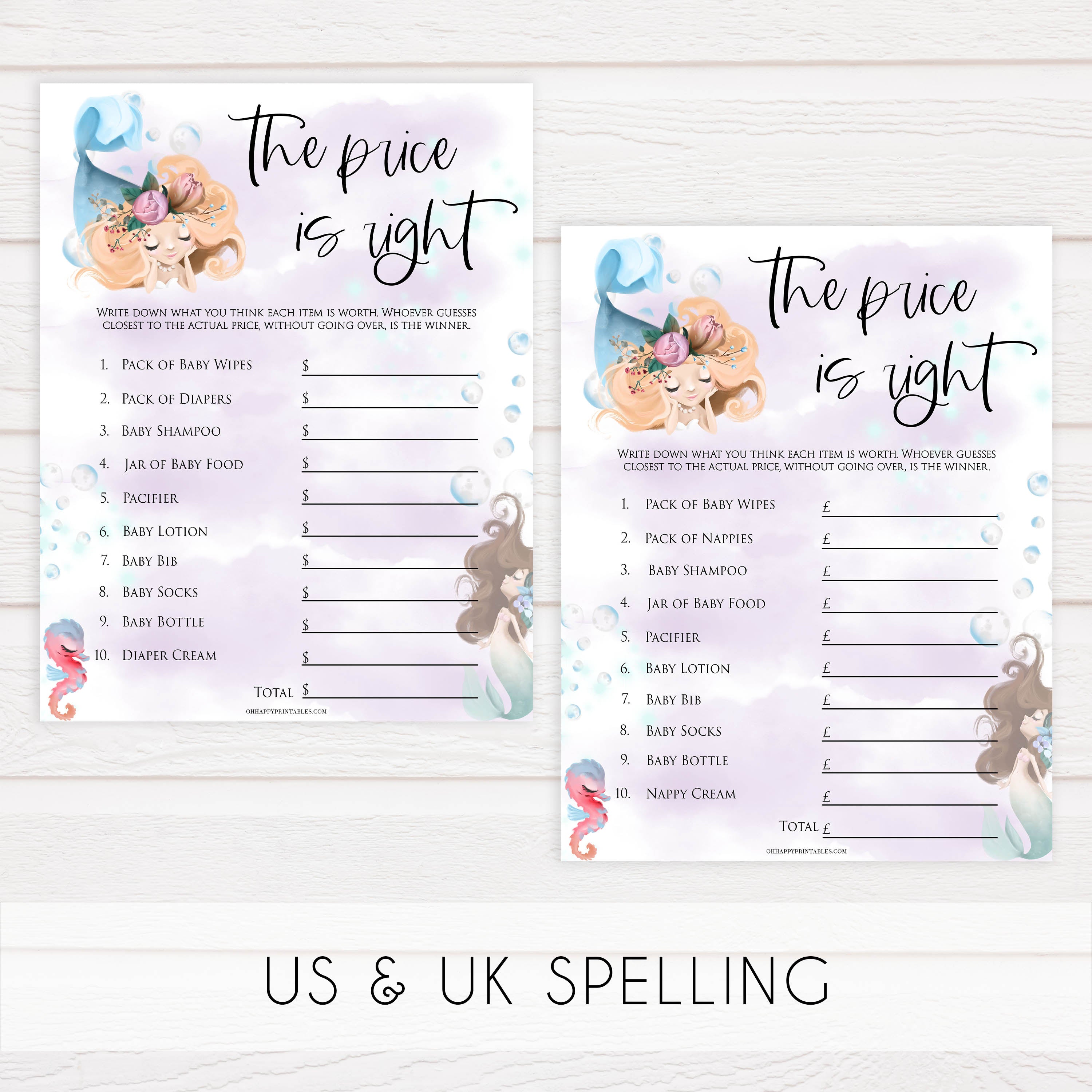 the price is right baby game, Printable baby shower games, little mermaid baby games, baby shower games, fun baby shower ideas, top baby shower ideas, little mermaid baby shower, baby shower games, pink hearts baby shower ideas