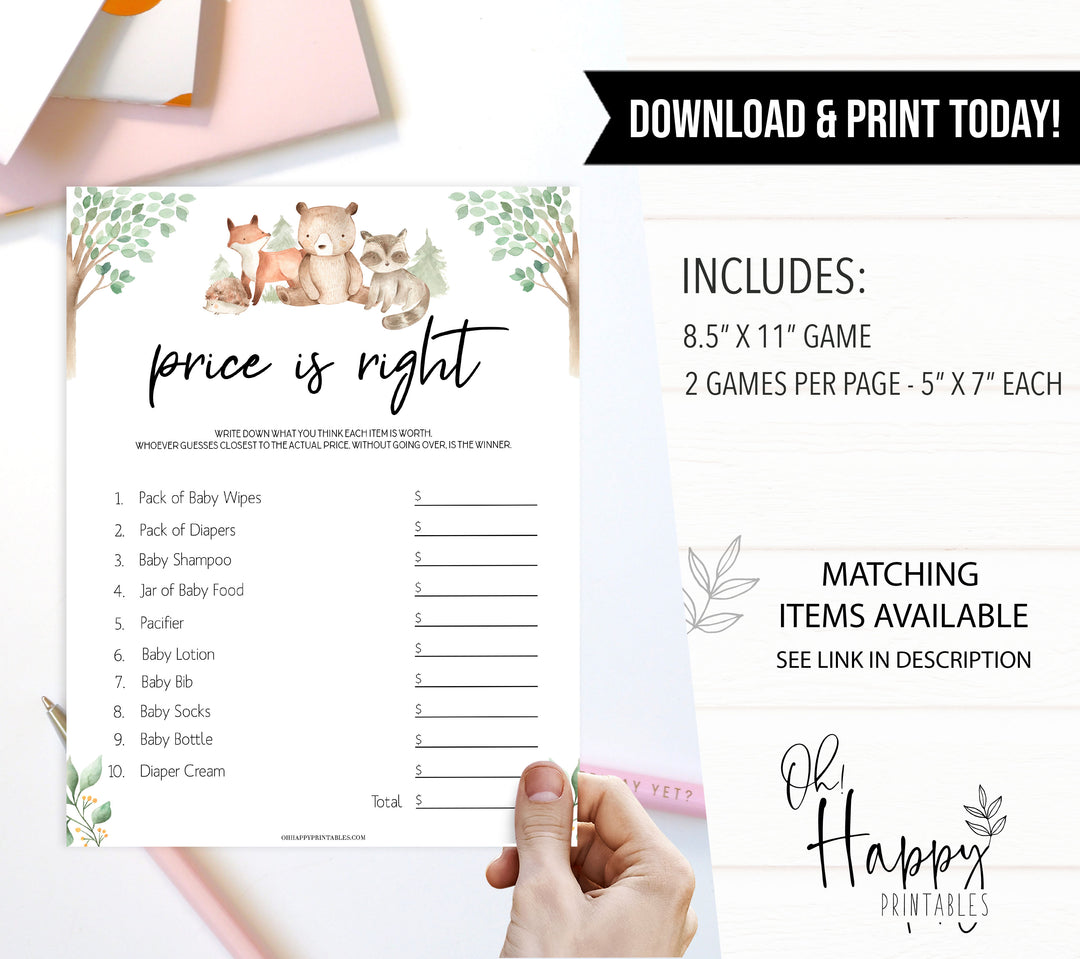 price is right baby shower game, Printable baby shower games, woodland animals baby games, baby shower games, fun baby shower ideas, top baby shower ideas, woodland baby shower, baby shower games, fun woodland animals baby shower ideas