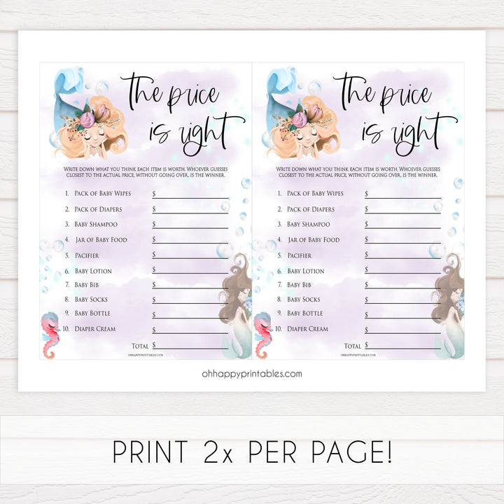 the price is right baby game, Printable baby shower games, little mermaid baby games, baby shower games, fun baby shower ideas, top baby shower ideas, little mermaid baby shower, baby shower games, pink hearts baby shower ideas