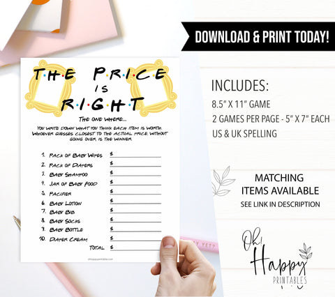 baby shower price is right, Printable baby shower games, friends fun baby games, baby shower games, fun baby shower ideas, top baby shower ideas, friends baby shower, friends baby shower ideas