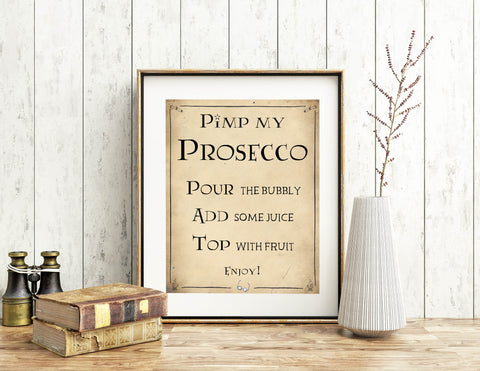 pimp my prosecco sign, Printable bridal shower signs, Harry Potter bridal shower decor, Harry Potter bridal shower decor ideas, fun bridal shower decor, bridal shower game ideas, Harry Potter bridal shower ideas