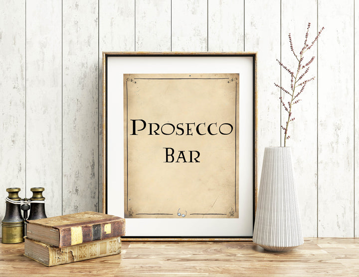 preosecco bar sign, Printable bridal shower signs, Harry Potter bridal shower decor, Harry Potter bridal shower decor ideas, fun bridal shower decor, bridal shower game ideas, Harry Potter bridal shower ideas