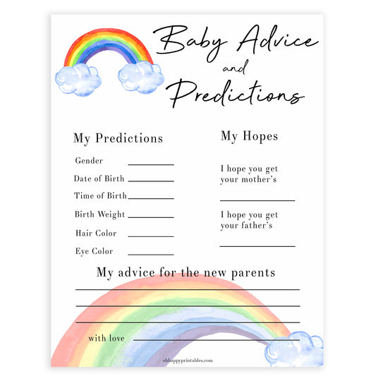 Rainbow baby games, rainbow baby advice and predictions, rainbow printable baby games, instant download games, rainbow baby shower, printable baby games, fun baby games, popular baby games, top 10 baby games