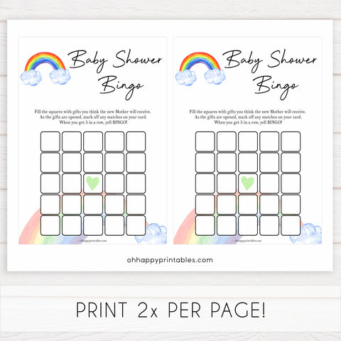 Rainbow baby games, rainbow baby bingo, rainbow printable baby games, instant download games, rainbow baby shower, printable baby games, fun baby games, popular baby games, top 10 baby games
