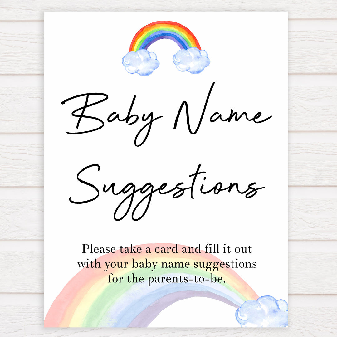 Rainbow baby games, rainbow baby name suggestions, rainbow printable baby games, instant download games, rainbow baby shower, printable baby games, fun baby games, popular baby games, top 10 baby games