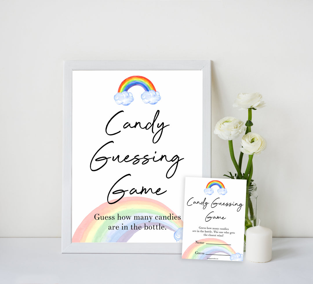 Rainbow baby games, rainbow candy guessing game, rainbow printable baby games, instant download games, rainbow baby shower, printable baby games, fun baby games, popular baby games, top 10 baby games
