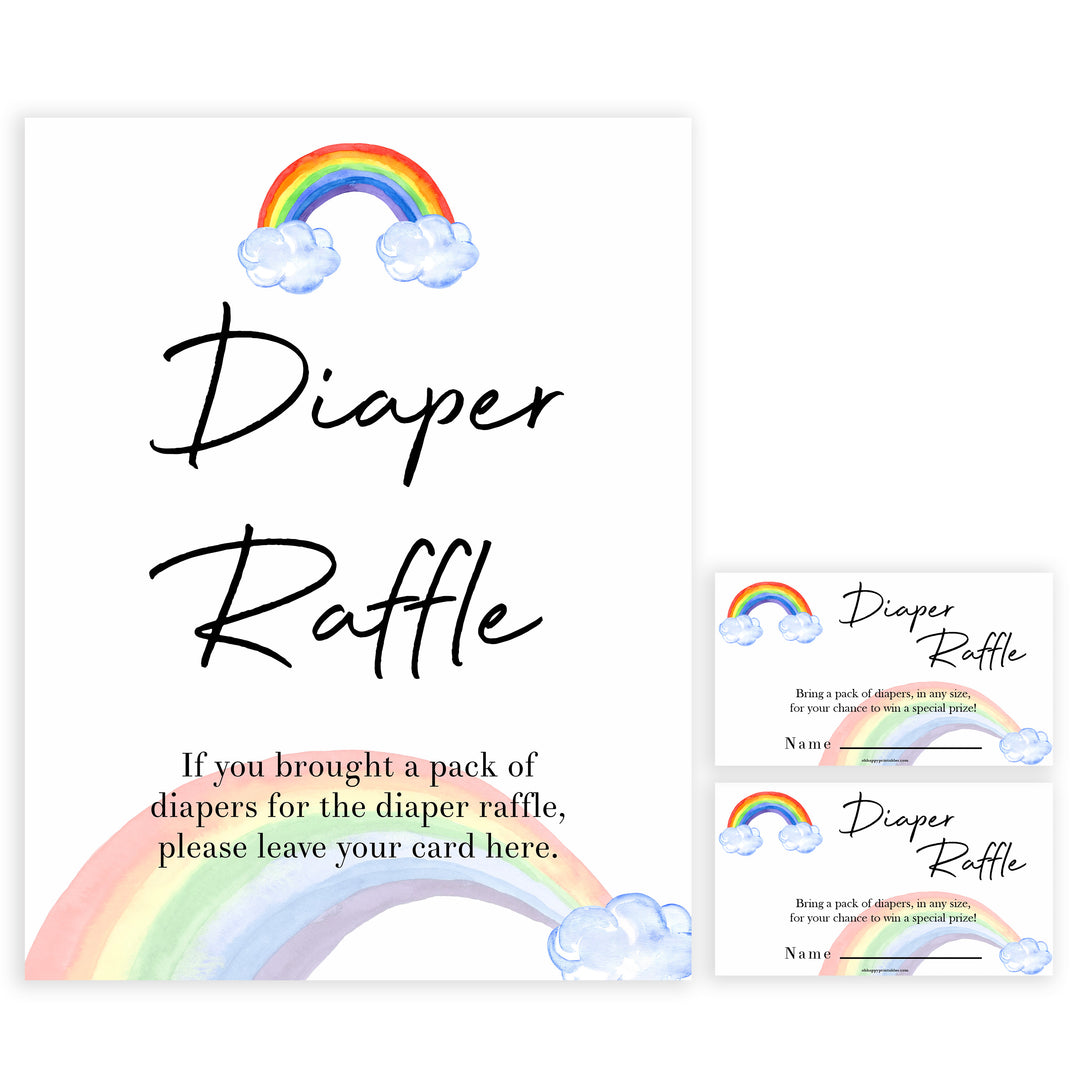Rainbow baby games, rainbow diaper raffle, rainbow printable baby games, instant download games, rainbow baby shower, printable baby games, fun baby games, popular baby games, top 10 baby games