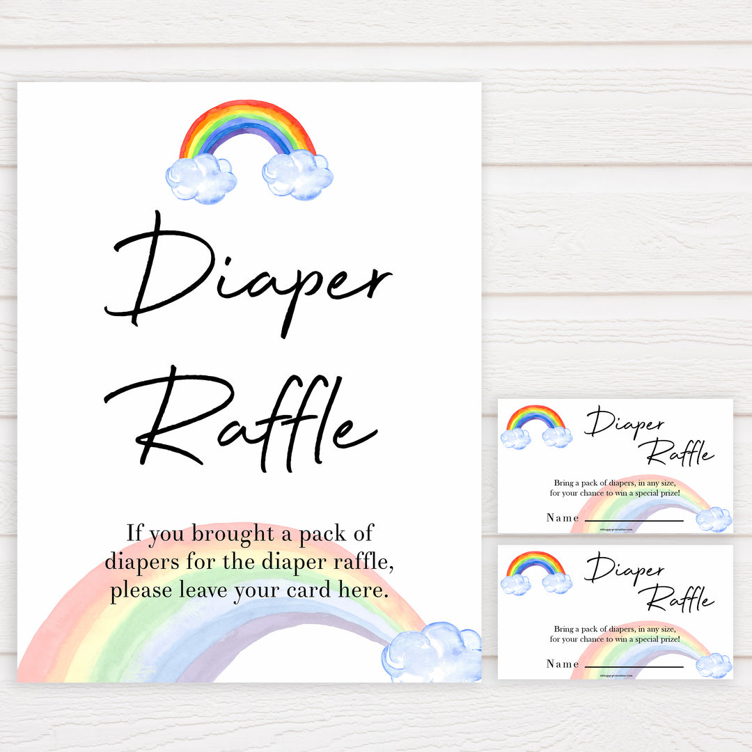 Rainbow baby games, rainbow diaper raffle, rainbow printable baby games, instant download games, rainbow baby shower, printable baby games, fun baby games, popular baby games, top 10 baby games