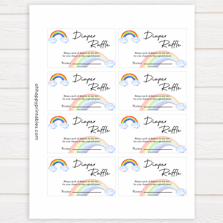 Rainbow baby games, rainbow diaper raffle, rainbow printable baby games, instant download games, rainbow baby shower, printable baby games, fun baby games, popular baby games, top 10 baby games