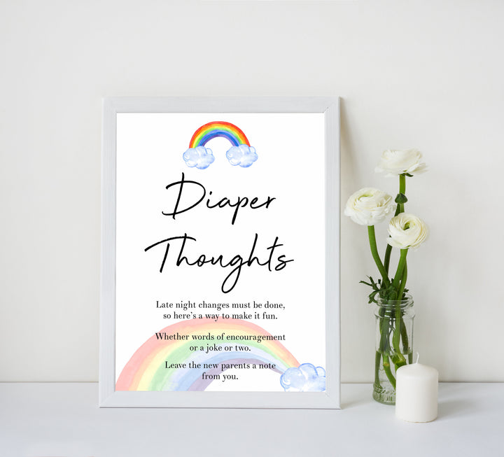 Rainbow baby games, rainbow diaper thoughts, rainbow printable baby games, instant download games, rainbow baby shower, printable baby games, fun baby games, popular baby games, top 10 baby games