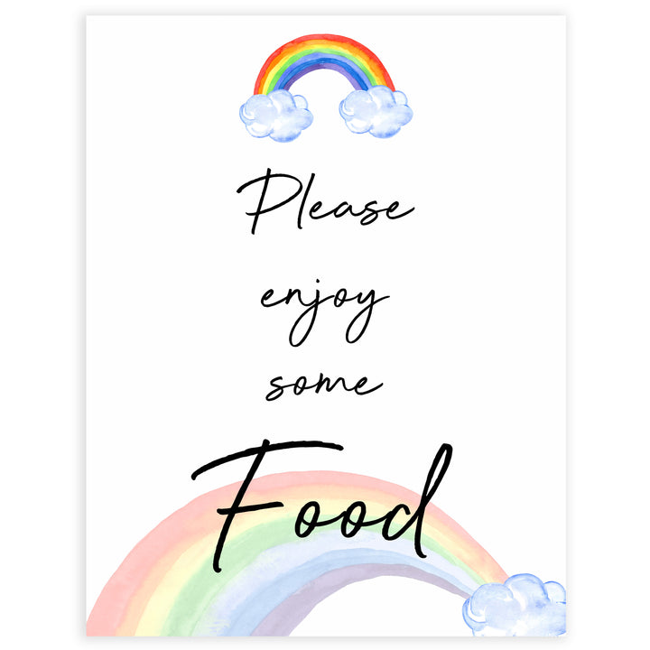 rainbow baby shower, Food baby shower sign, printable baby signs, baby signs, top 10 baby ideas, popular baby ideas