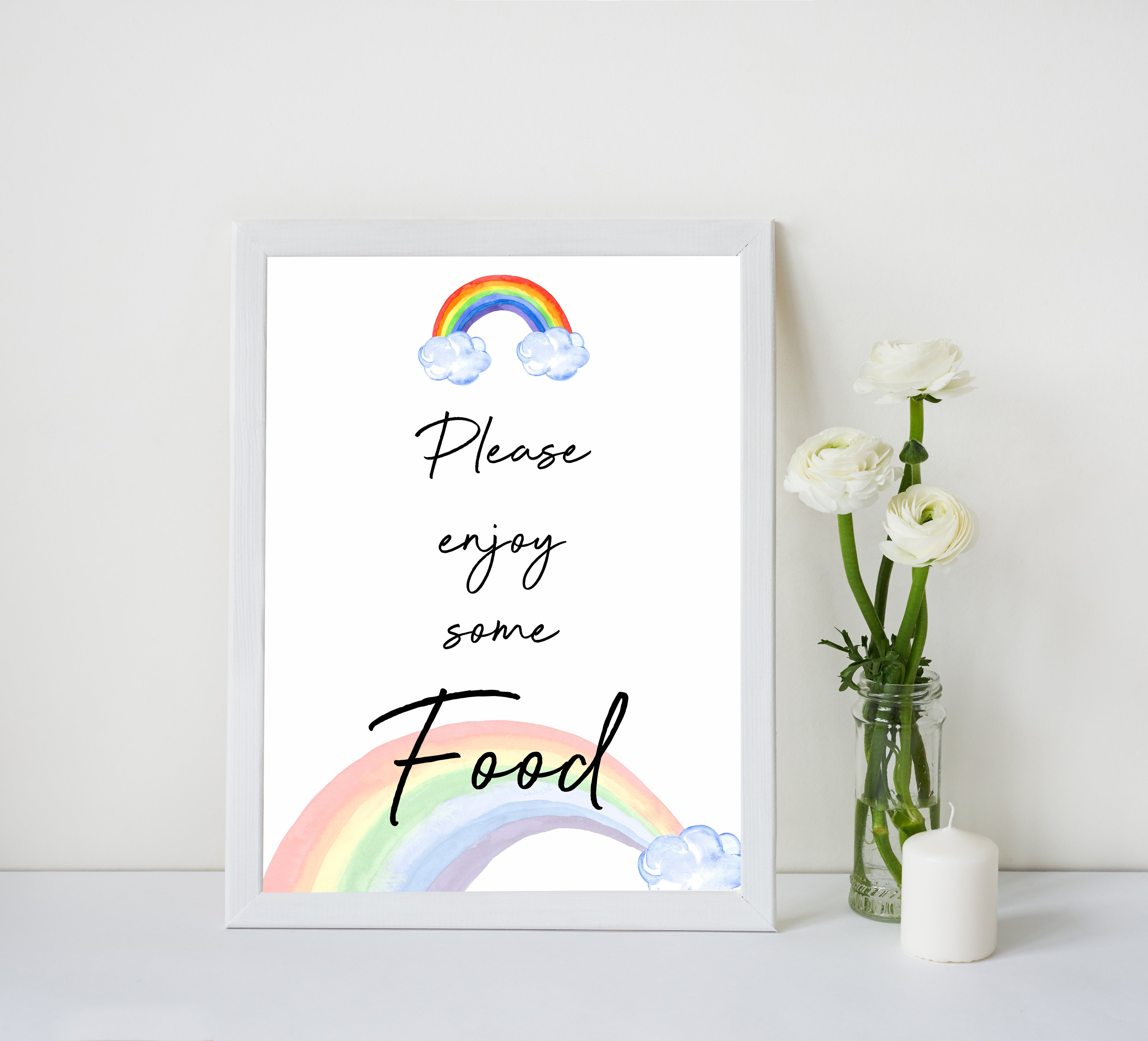 rainbow baby shower, Food baby shower sign, printable baby signs, baby signs, top 10 baby ideas, popular baby ideas