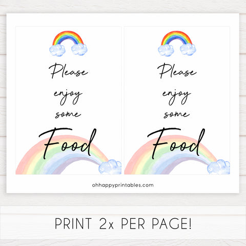 rainbow baby shower, Food baby shower sign, printable baby signs, baby signs, top 10 baby ideas, popular baby ideas