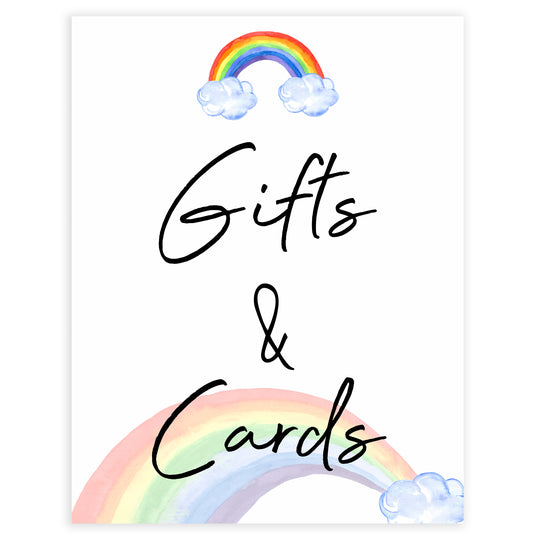 rainbow baby shower, gifts and cards baby shower sign, printable baby signs, baby signs, top 10 baby ideas, popular baby ideas