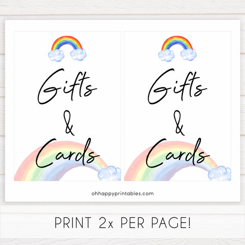 rainbow baby shower, gifts and cards baby shower sign, printable baby signs, baby signs, top 10 baby ideas, popular baby ideas