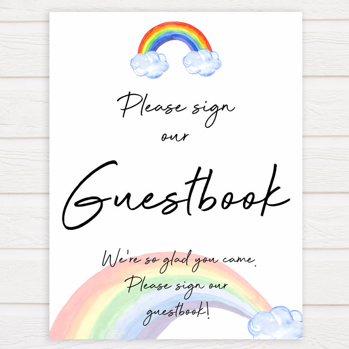 rainbow baby shower signs, rainbow baby decor, food baby signs, sweets baby signs, top 10 baby games, printable baby signs, popular baby shower ideas