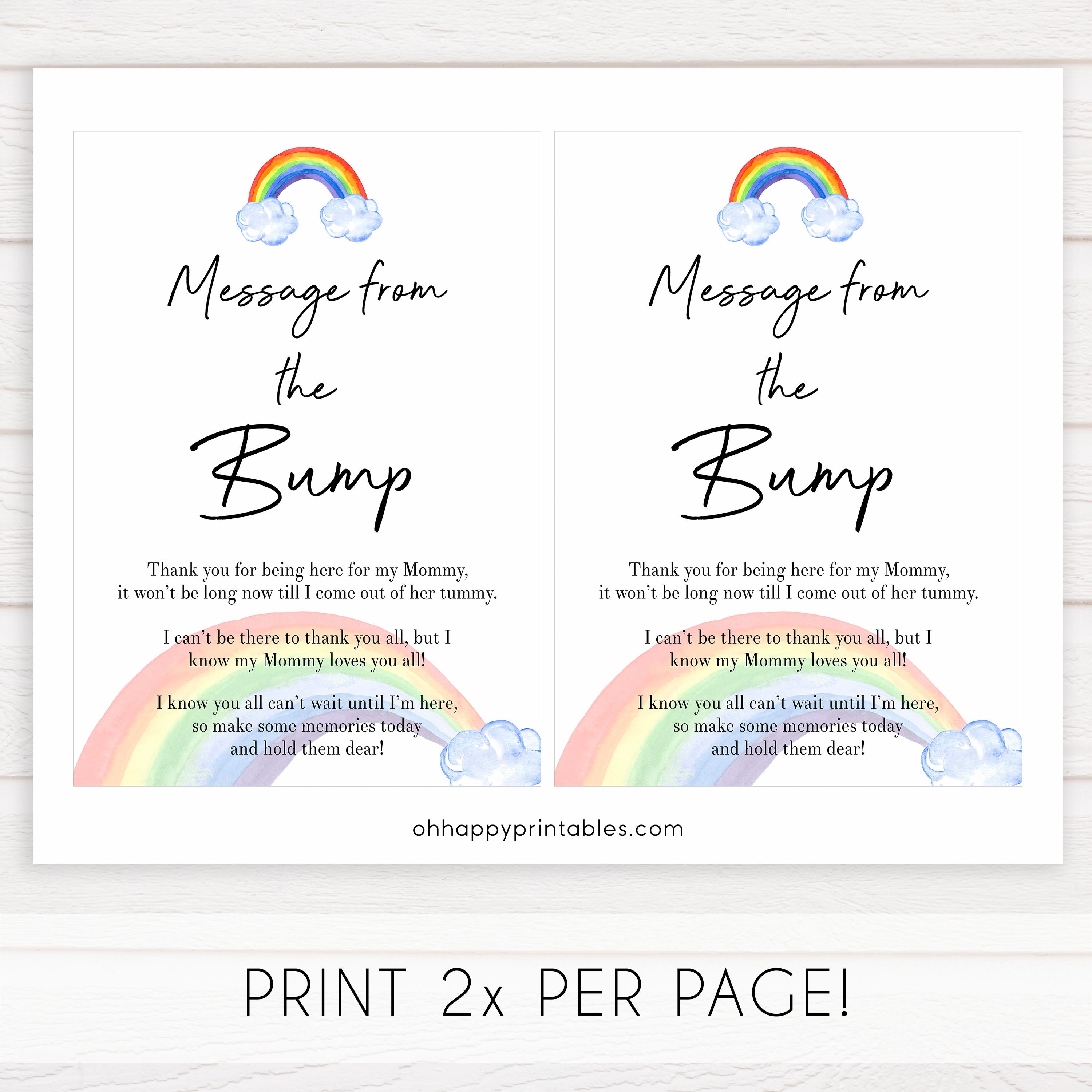 Rainbow baby games, rainbow message from the bump, rainbow printable baby games, instant download games, rainbow baby shower, printable baby games, fun baby games, popular baby games, top 10 baby games