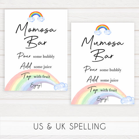 rainbow baby shower, momosa baby shower sign, printable baby signs, baby signs, top 10 baby ideas, popular baby ideas