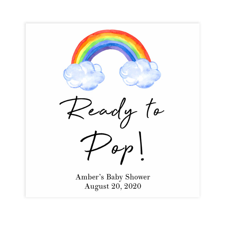 rainbow ready to pop tags, printable baby tags, rainbow baby shower, editable ready to pop tags, fun baby decor, printable baby decor