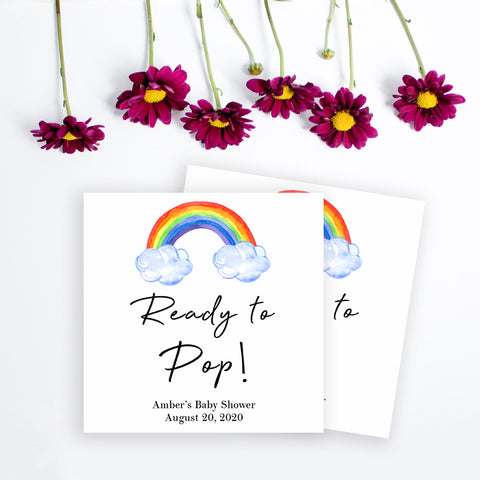 rainbow ready to pop tags, printable baby tags, rainbow baby shower, editable ready to pop tags, fun baby decor, printable baby decor