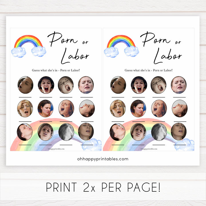 Rainbow baby games, rainbow porn or labour, labor or porn, rainbow printable baby games, instant download games, rainbow baby shower, printable baby games, fun baby games, popular baby games, top 10 baby games