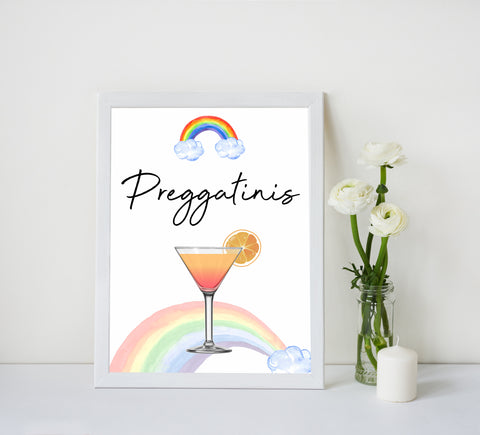 rainbow baby shower, preggatinis baby shower sign, printable baby signs, baby signs, top 10 baby ideas, popular baby ideas
