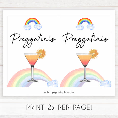 rainbow baby shower, preggatinis baby shower sign, printable baby signs, baby signs, top 10 baby ideas, popular baby ideas