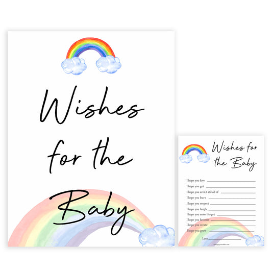 Rainbow baby games, rainbow wishes for the baby, rainbow printable baby games, instant download games, rainbow baby shower, printable baby games, fun baby games, popular baby games, top 10 baby games