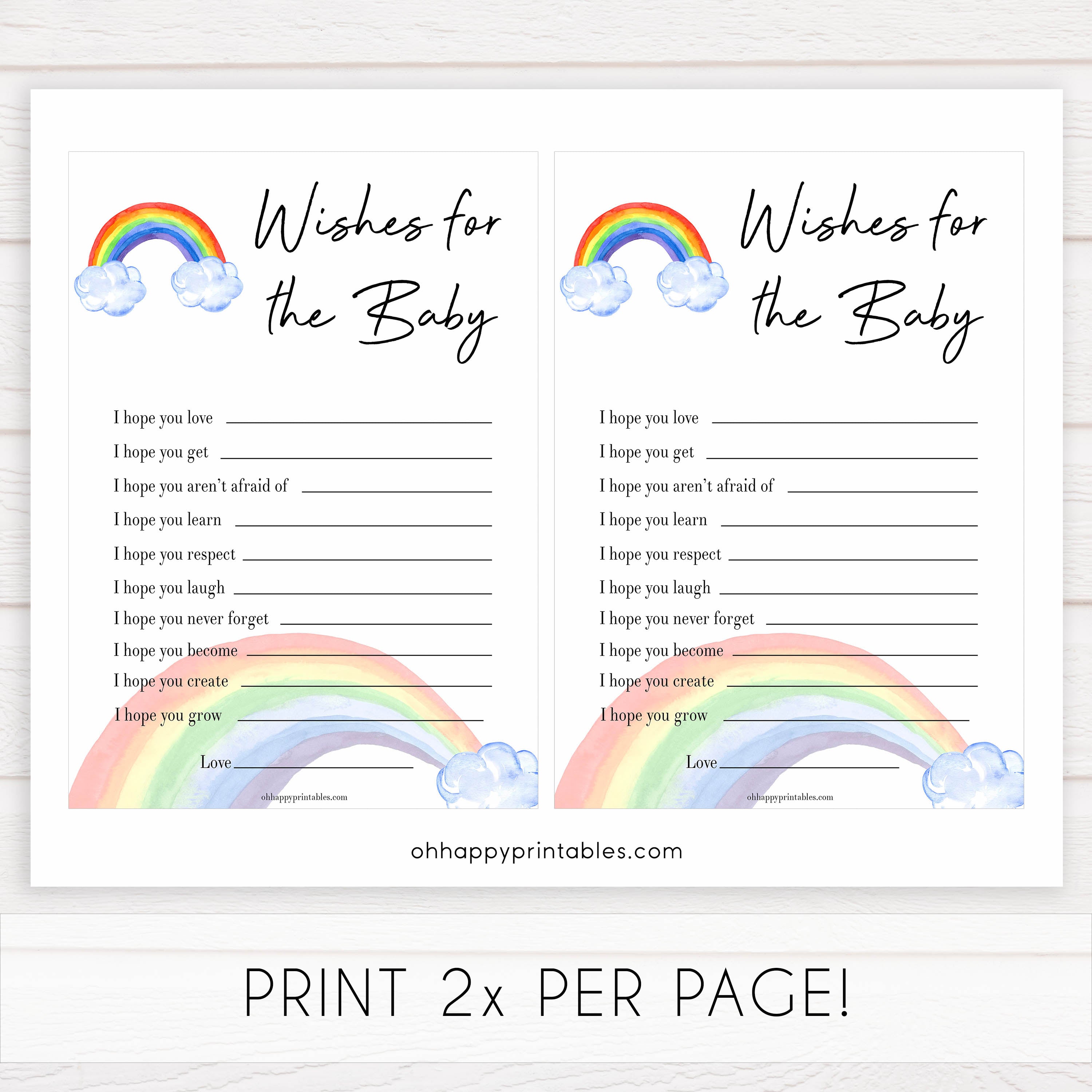 Rainbow baby games, rainbow wishes for the baby, rainbow printable baby games, instant download games, rainbow baby shower, printable baby games, fun baby games, popular baby games, top 10 baby games