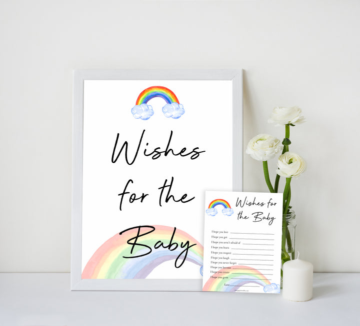 Rainbow baby games, rainbow wishes for the baby, rainbow printable baby games, instant download games, rainbow baby shower, printable baby games, fun baby games, popular baby games, top 10 baby games