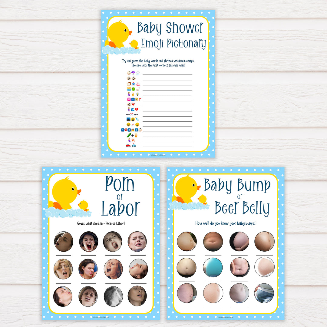 rubber ducky baby games, 7 baby shower games bundle, baby shower games pack, baby game, printable baby games, baby shower games, rubber ducky baby theme, fun baby games, popular baby games