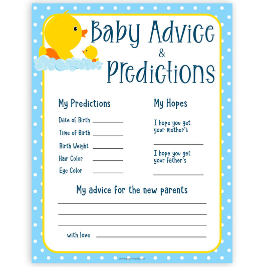rubber ducky baby games, baby advice and predictions baby game, printable baby games, baby shower games, rubber ducky baby theme, fun baby games, popular baby games