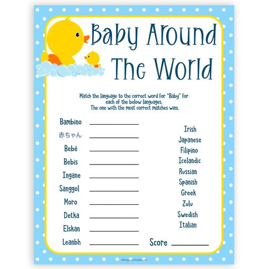 rubber ducky baby games, baby around the world baby game, printable baby games, baby shower games, rubber ducky baby theme, fun baby games, popular baby games