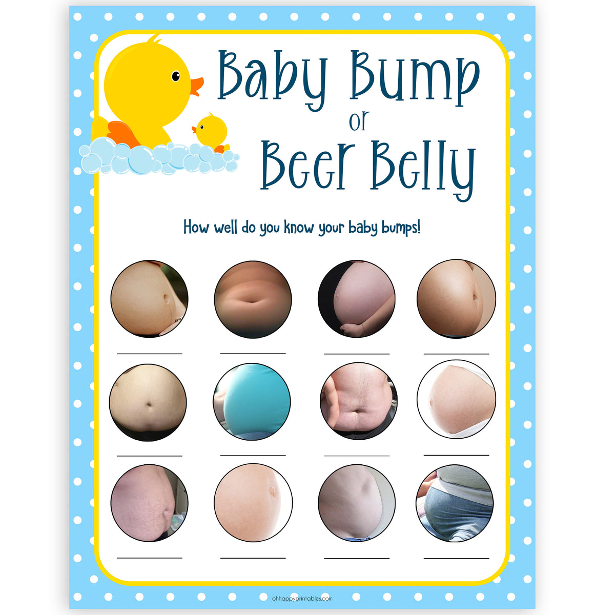 rubber ducky baby games, baby bump or beer belly baby game, printable baby games, baby shower games, rubber ducky baby theme, fun baby games, popular baby games