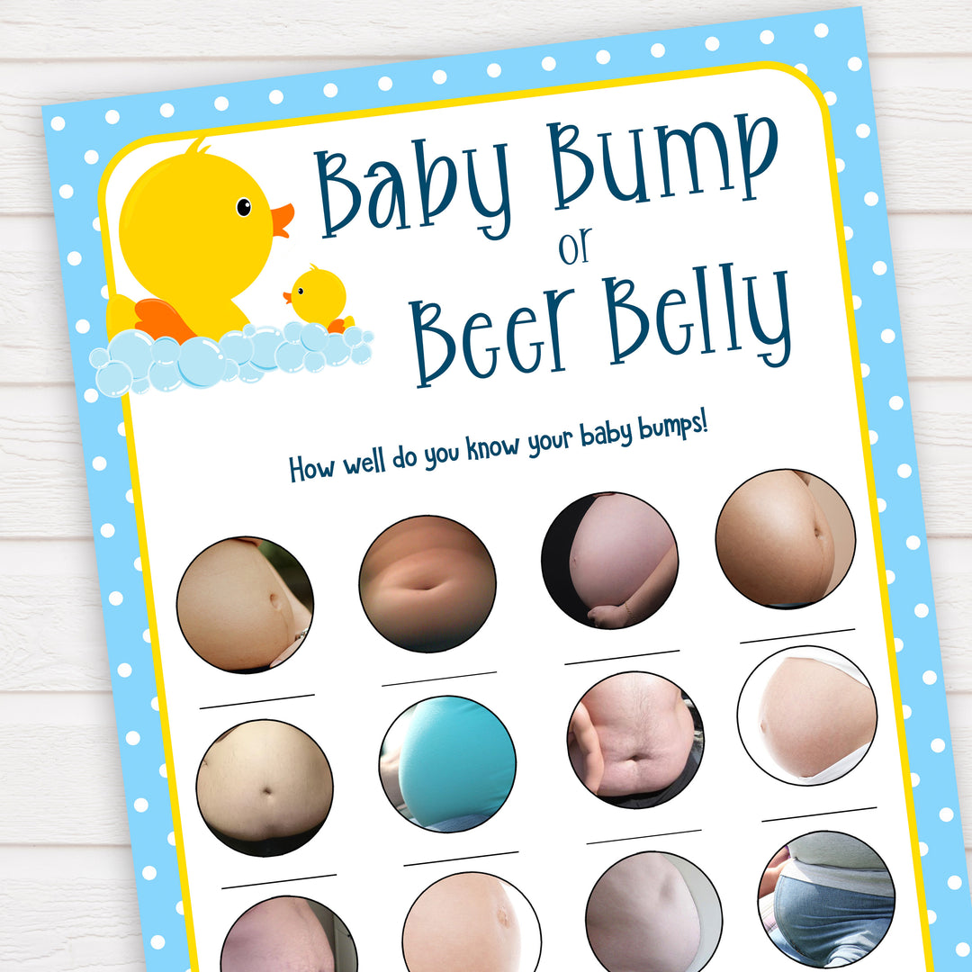 rubber ducky baby games, baby bump or beer belly baby game, printable baby games, baby shower games, rubber ducky baby theme, fun baby games, popular baby games