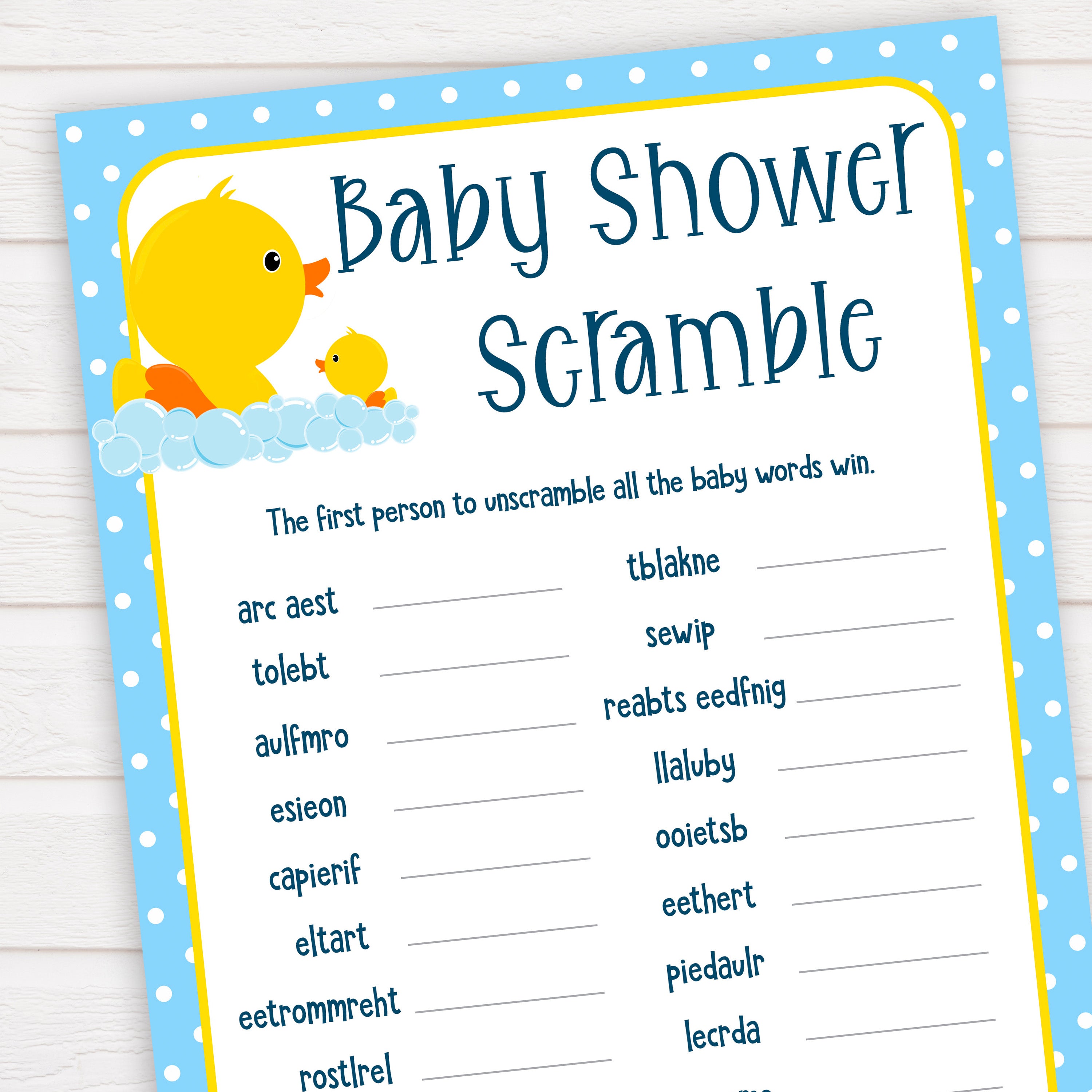 rubber ducky baby games, baby scramble baby game, printable baby games, baby shower games, rubber ducky baby theme, fun baby games, popular baby games