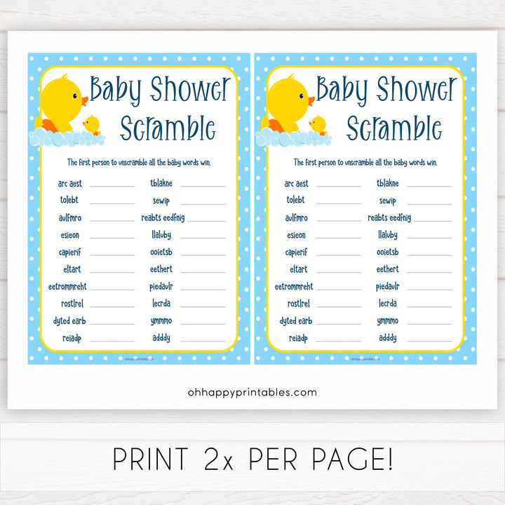 rubber ducky baby games, baby scramble baby game, printable baby games, baby shower games, rubber ducky baby theme, fun baby games, popular baby games
