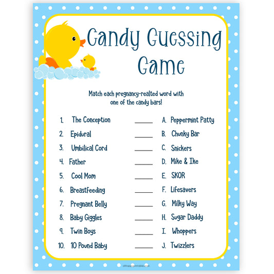 rubber ducky baby games, pregnancy candy match baby game, printable baby games, baby shower games, rubber ducky baby theme, fun baby games, popular baby games